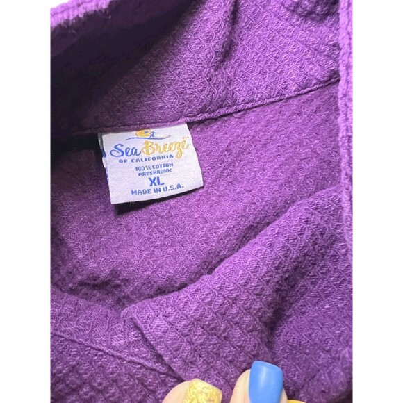 VTG Sea Breeze Of California Womens Purple Utility Jacket Button Up 100% Cotton - Picture 7 of 10